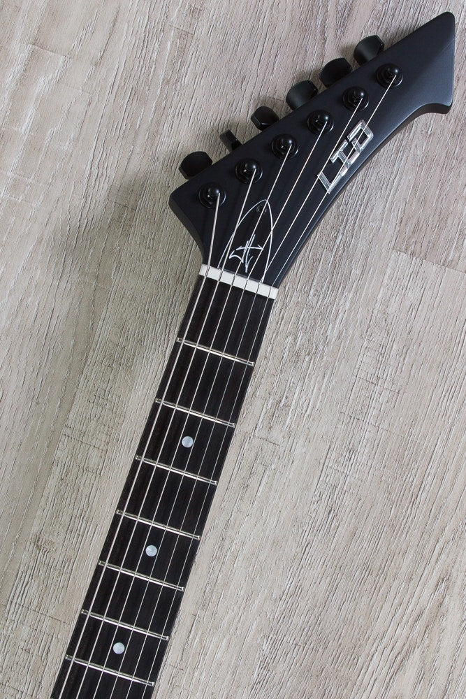 ESP LTD Vulture James Hetfield Signature Electric Guitar with EMG Pickups & Hard Case - Black Satin