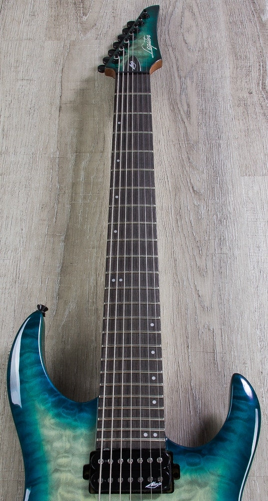 Legator Ninja 200-SE 7-String Electric Guitar - Teal Burst, Quilted Maple
