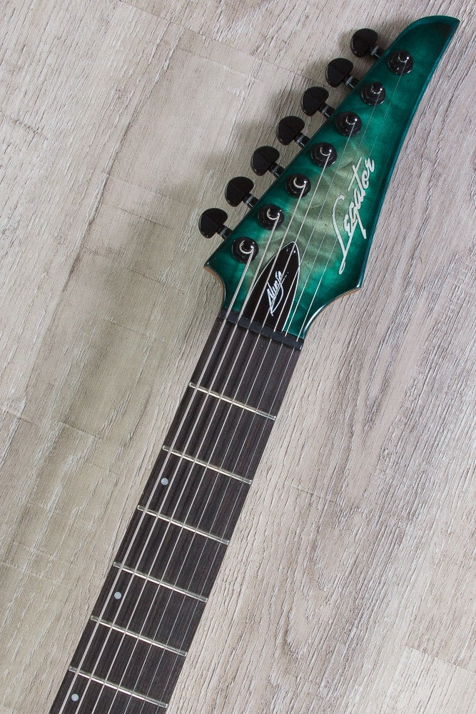 Legator Ninja 200-SE 7-String Electric Guitar - Teal Burst, Quilted Maple