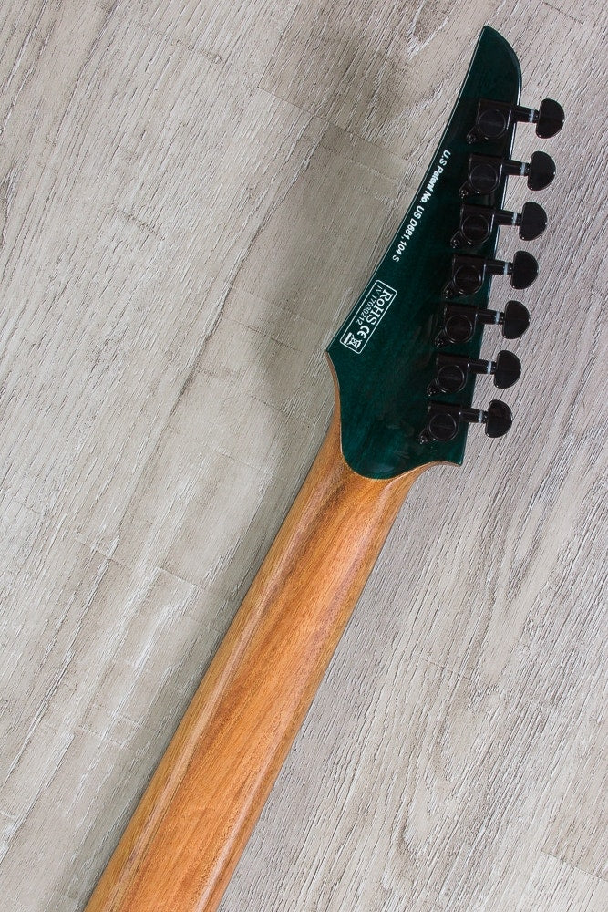Legator Ninja 200-SE 7-String Electric Guitar - Teal Burst, Quilted Maple