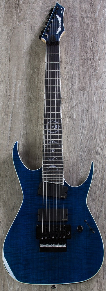 Dean RC7X FM TBL Rusty Cooley 7-String Flame Top Electric Guitar with Case - Trans Blue (B-STOCK)