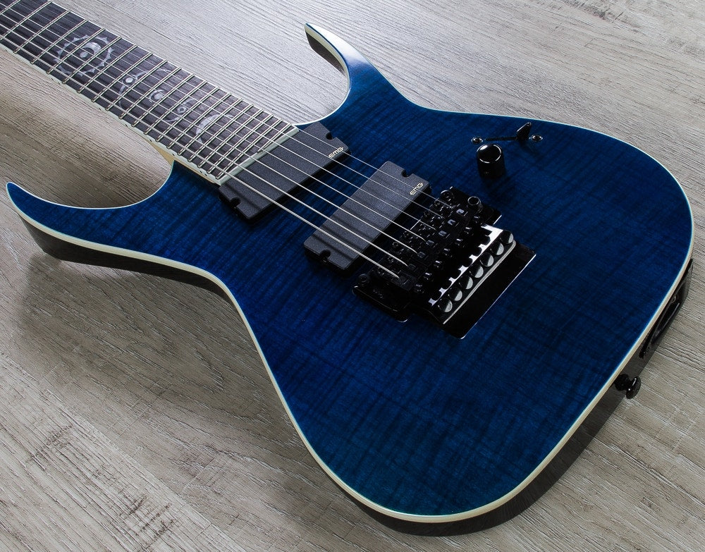 Dean RC7X FM TBL Rusty Cooley 7-String Flame Top Electric Guitar with Case - Trans Blue (B-STOCK)