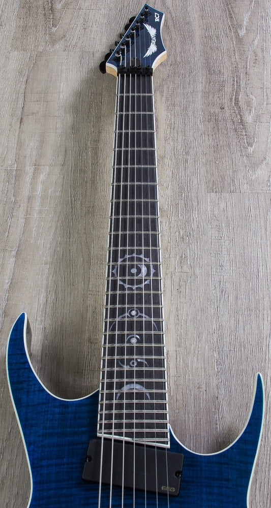 Dean RC7X FM TBL Rusty Cooley 7-String Flame Top Electric Guitar with Case - Trans Blue (B-STOCK)