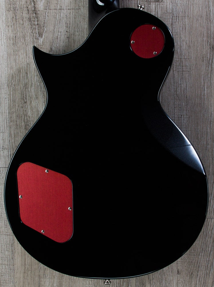 ESP Eclipse Electric Guitar, Ebony Fretboard, Matching Headstock, Hard Case - Carbon Black with Red Binding (NAMM Exhibition)