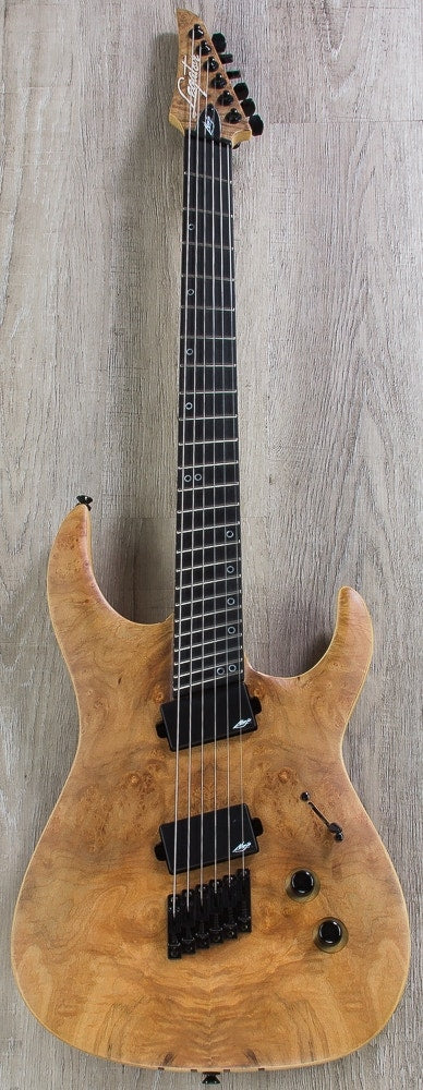 Legator Ninja R 300-PRO Fanned-Fret Electric Guitar, Ebony Fingerboard - Satin Natural Burl