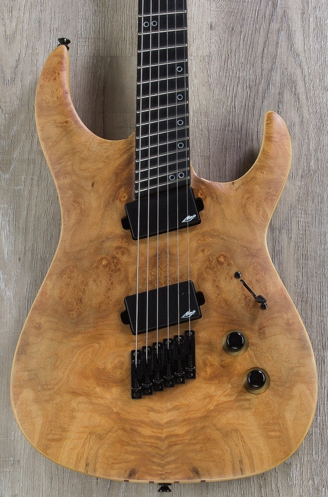 Legator Ninja R 300-PRO Fanned-Fret Electric Guitar, Ebony Fingerboard - Satin Natural Burl
