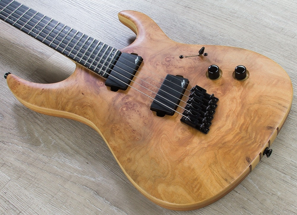 Legator Ninja R 300-PRO Fanned-Fret Electric Guitar, Ebony Fingerboard - Satin Natural Burl