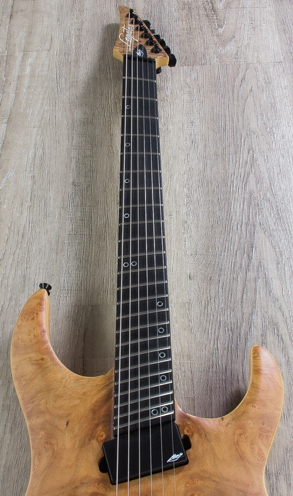 Legator Ninja R 300-PRO Fanned-Fret Electric Guitar, Ebony Fingerboard - Satin Natural Burl