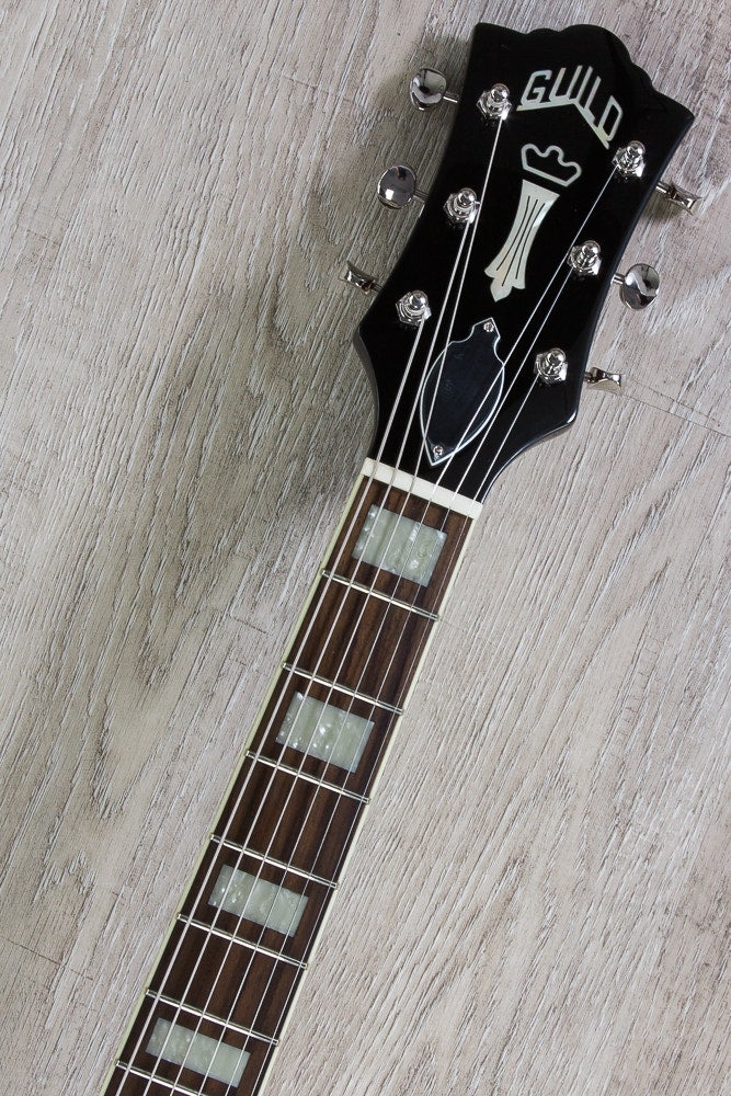 Guild X-175 Manhattan Hollowbody Archtop Electric Guitar, Rosewood Fingerboard, Hardshell Case - Antique Burst