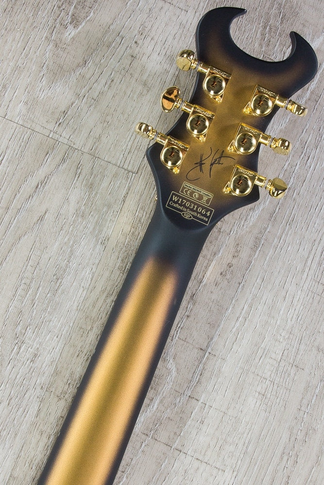 Schecter Synyster Custom-S LH Left-Handed Electric Guitar, Ebony Fretboard - Satin Gold Burst