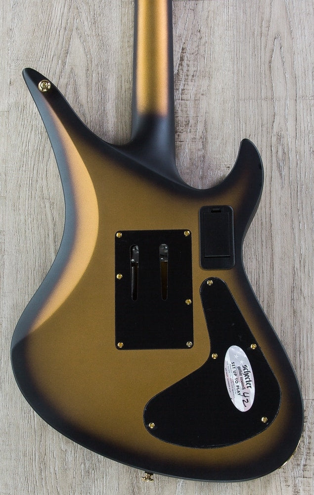 Schecter Synyster Custom-S LH Left-Handed Electric Guitar, Ebony Fretboard - Satin Gold Burst
