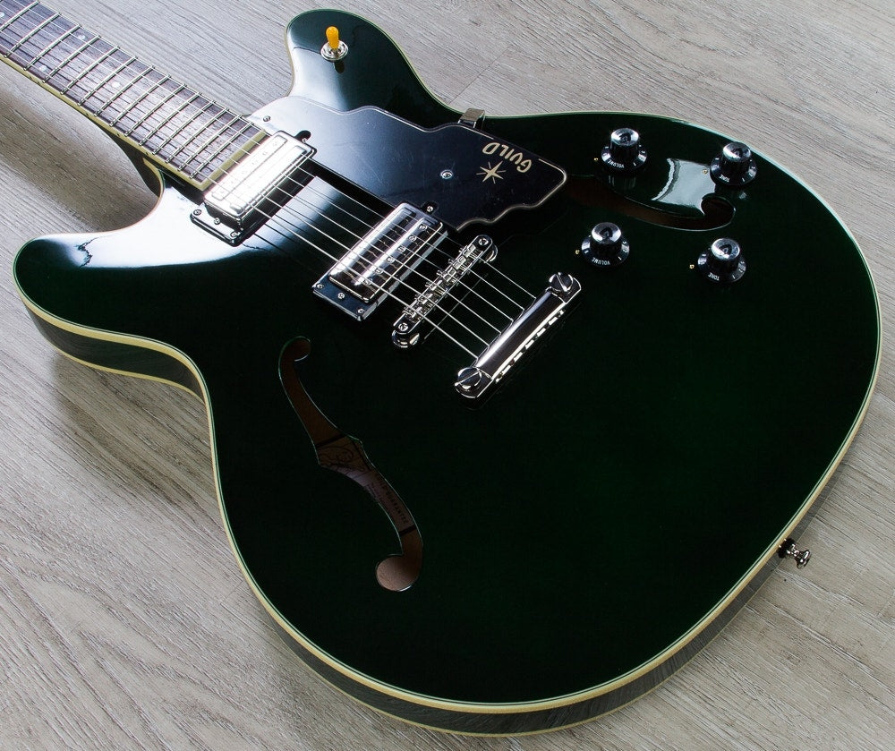 Guild Starfire IV ST Semi-Hollow Electric Guitar, Rosewood Fingerboard, Hardshell Case - Emerald Green
