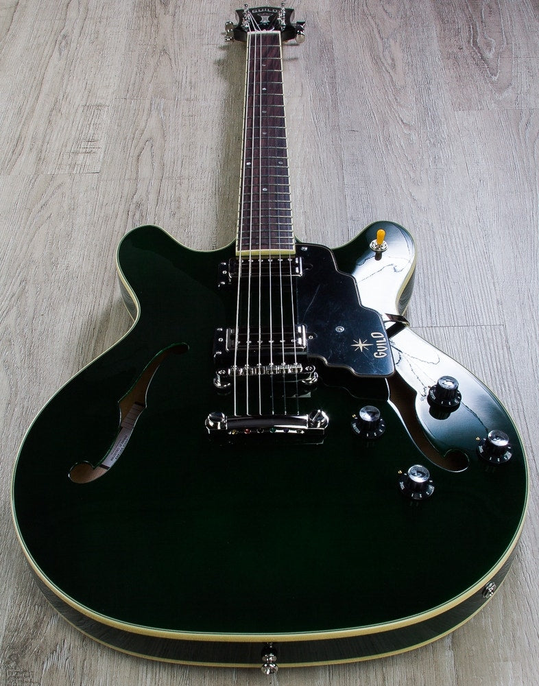 Guild Starfire IV ST Semi-Hollow Electric Guitar, Rosewood Fingerboard, Hardshell Case - Emerald Green