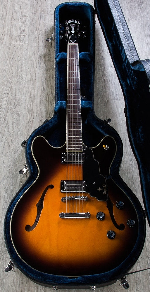 Guild Starfire IV ST Semi-Hollow Electric Guitar with Hard Case - Vintage Sunburst