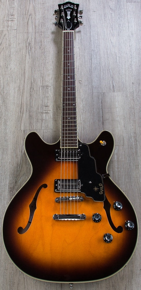 Guild Starfire IV ST Semi-Hollow Electric Guitar with Hard Case - Vintage Sunburst
