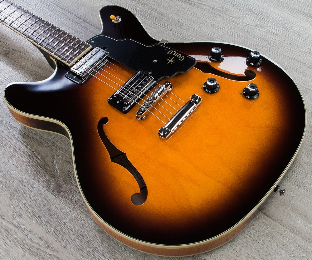 Guild Starfire IV ST Semi-Hollow Electric Guitar with Hard Case - Vintage Sunburst