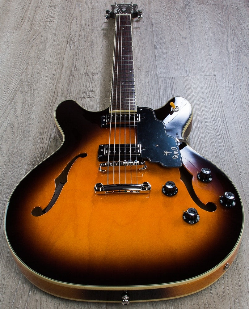 Guild Starfire IV ST Semi-Hollow Electric Guitar with Hard Case - Vintage Sunburst