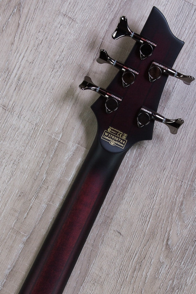 Schecter Guitar Research Hellraiser Extreme-5 CRBS 5-String Electric Bass Guitar in Crimson Red Burst Satin