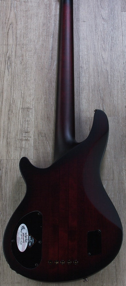 Schecter Guitar Research Hellraiser Extreme-5 CRBS 5-String Electric Bass Guitar in Crimson Red Burst Satin