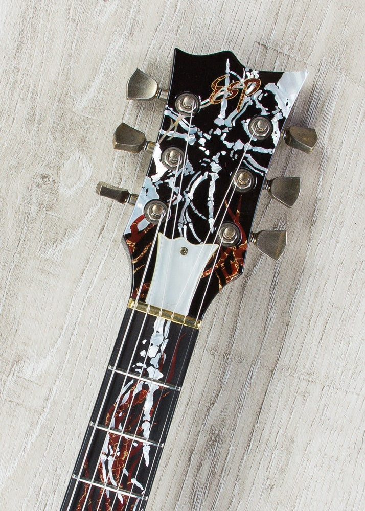 ESP Eclipse Electric Guitar, Skull Inlay, Matching Headstock, Hard Case - Black Cherry (NAMM 2017 Exhibition, Only 1 Made)