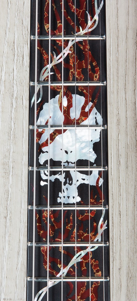 ESP Eclipse Electric Guitar, Skull Inlay, Matching Headstock, Hard Case - Black Cherry (NAMM 2017 Exhibition, Only 1 Made)