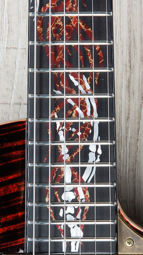 ESP Eclipse Electric Guitar, Skull Inlay, Matching Headstock, Hard Case - Black Cherry (NAMM 2017 Exhibition, Only 1 Made)