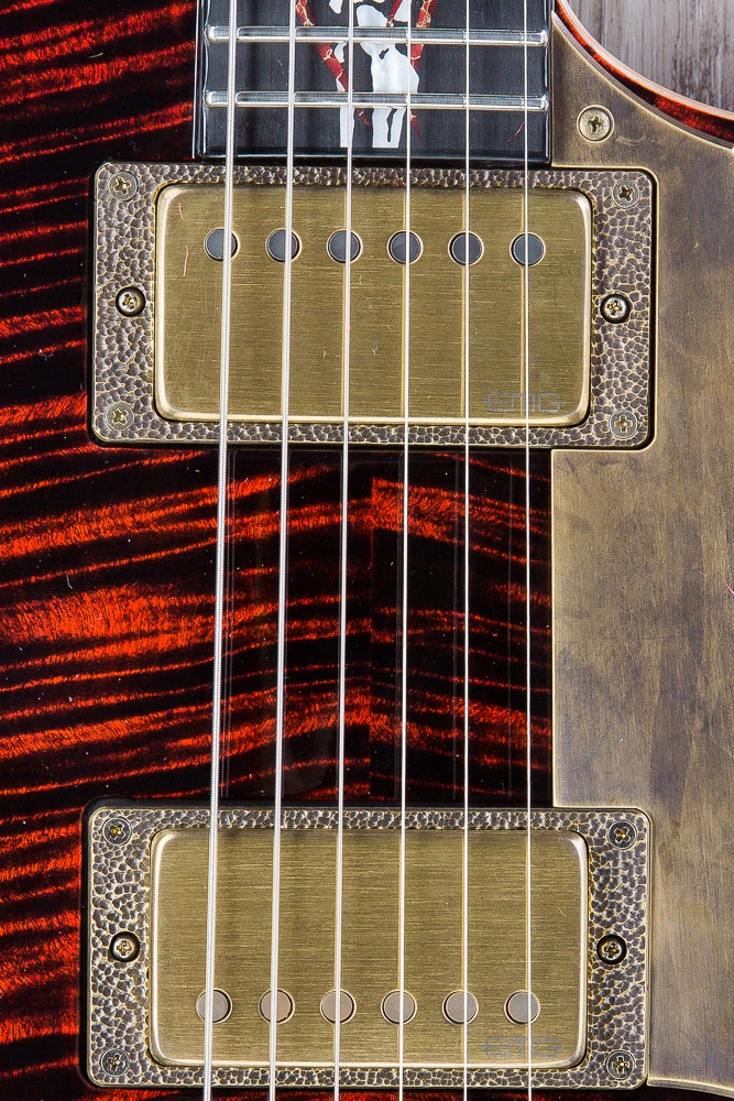 ESP Eclipse Electric Guitar, Skull Inlay, Matching Headstock, Hard Case - Black Cherry (NAMM 2017 Exhibition, Only 1 Made)