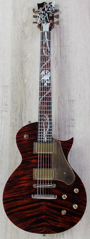 ESP Eclipse Electric Guitar, Skull Inlay, Matching Headstock, Hard Case - Black Cherry (NAMM 2017 Exhibition, Only 1 Made)