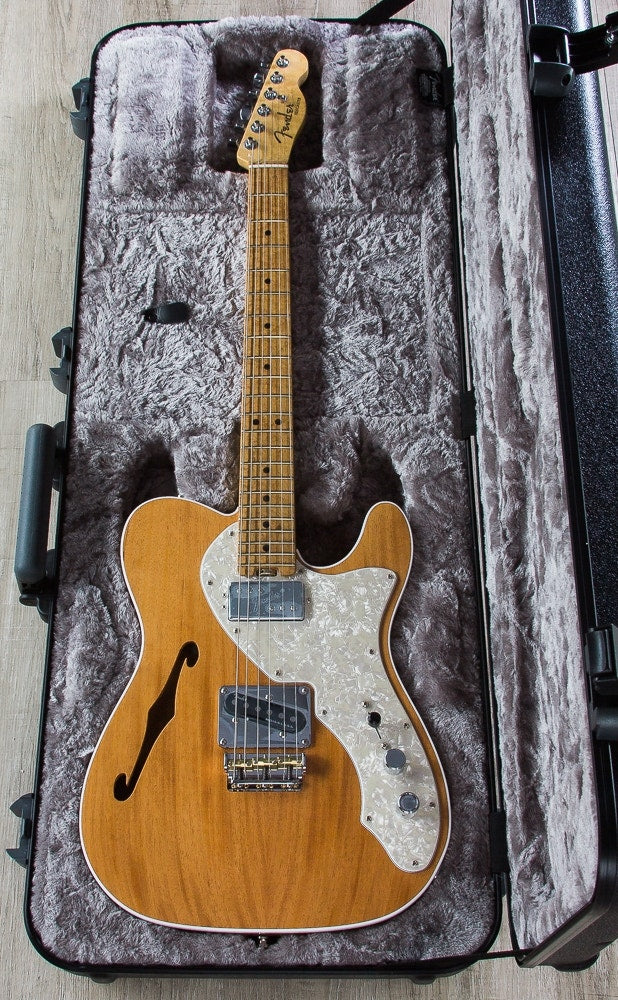 Fender Limited Edition American Elite Mahogany Tele Thinline Electric Guitar, Maple Fretboard, Hard Case