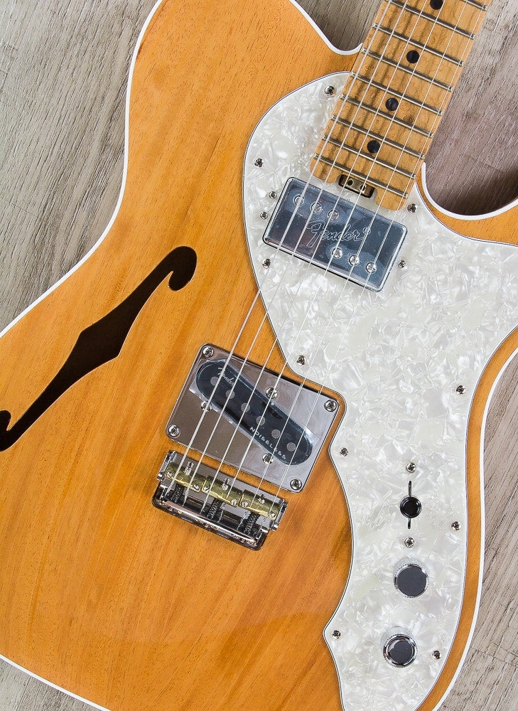 Fender Limited Edition American Elite Mahogany Tele Thinline Electric Guitar, Maple Fretboard, Hard Case