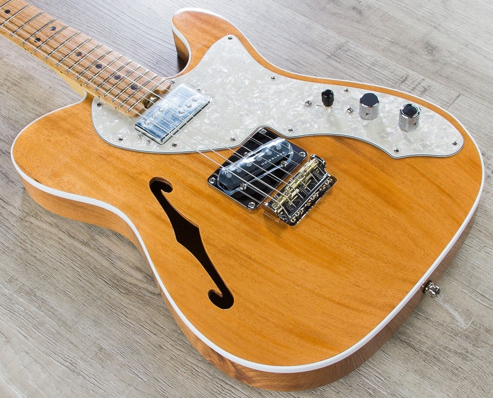 Fender Limited Edition American Elite Mahogany Tele Thinline Electric Guitar, Maple Fretboard, Hard Case