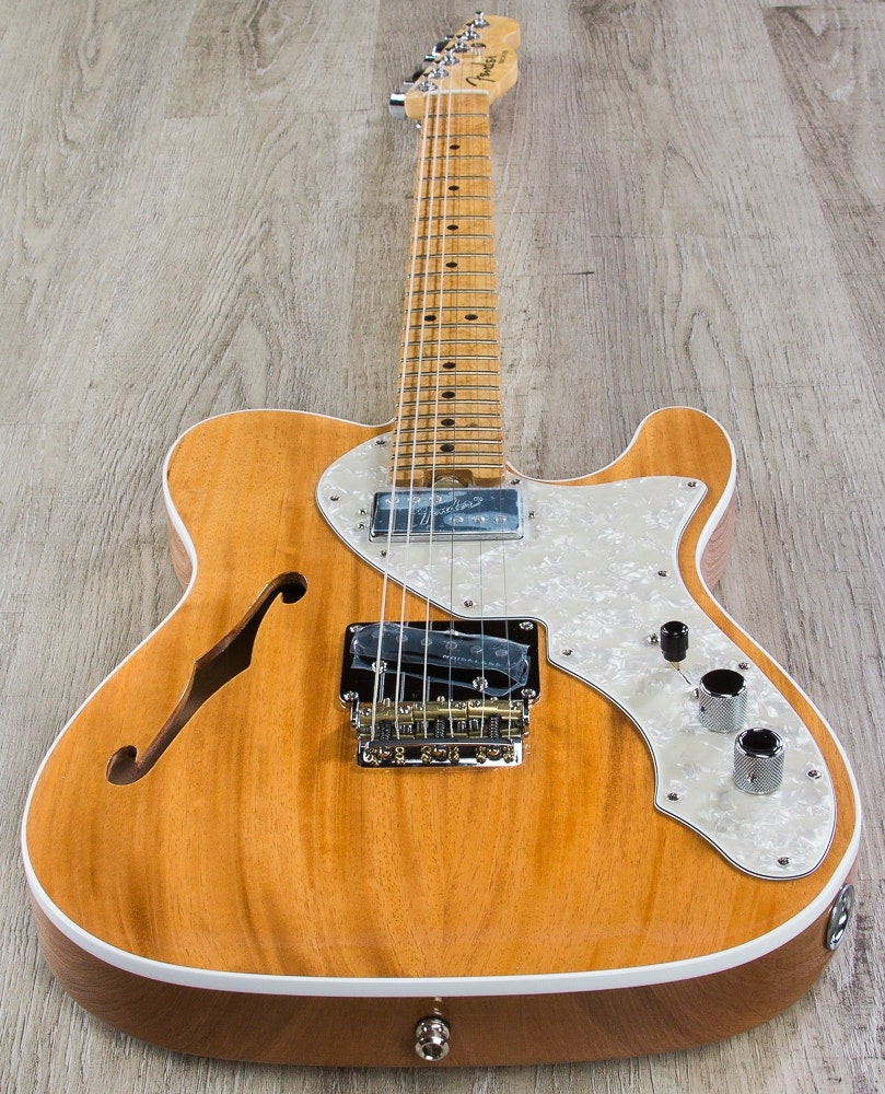 Fender Limited Edition American Elite Mahogany Tele Thinline Electric Guitar, Maple Fretboard, Hard Case