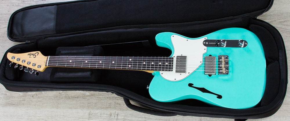 Suhr Alt T Pro Electric Guitar, Indian Rosewood Fretboard, Deluxe Padded Gig Bag - Seafoam Green