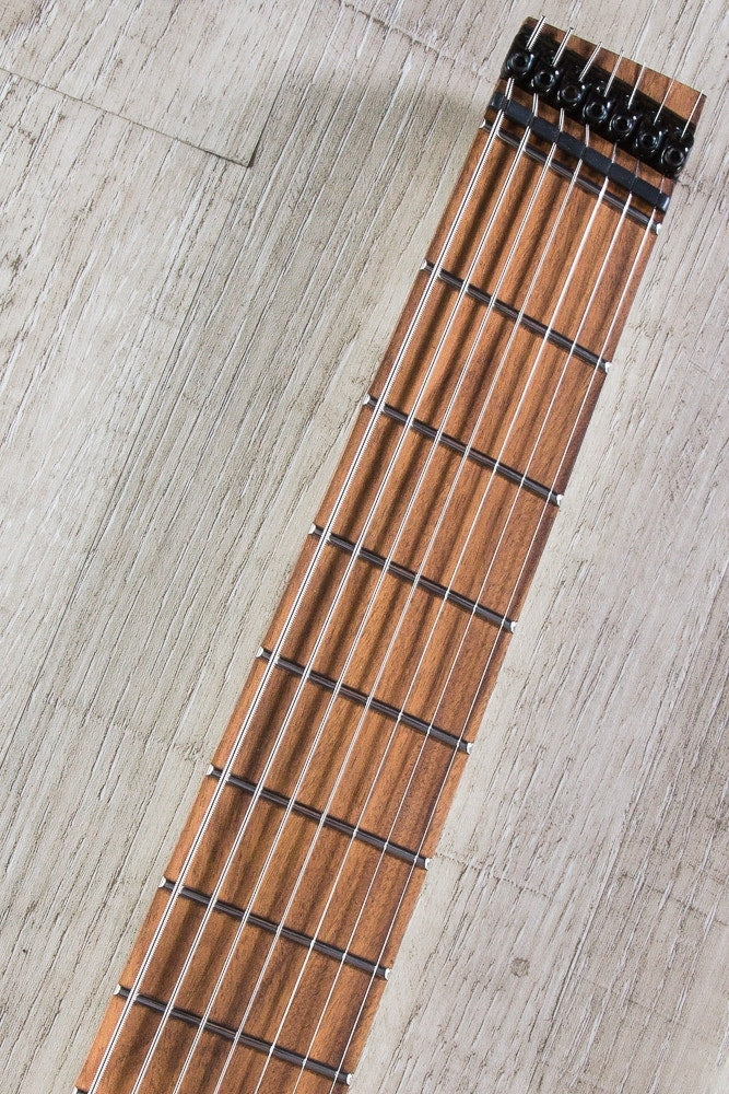 Skervesen Shoggie Singlecut 7-String Headless Electric Guitar, Fanned Fret, Flamed Maple 5A Top, Hard Case - Black Burst
