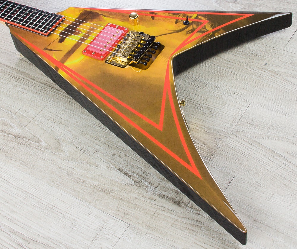 ESP E-II Signature Series Alexi Laiho Wild Scythe 6-String Electric Guitar with Hard Case - "I Worship Chaos" Graphic