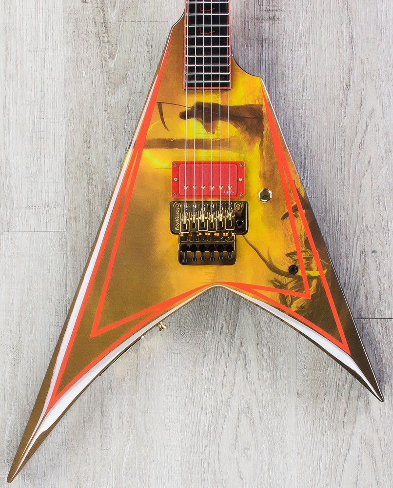 ESP E-II Signature Series Alexi Laiho Wild Scythe 6-String Electric Guitar with Hard Case - "I Worship Chaos" Graphic