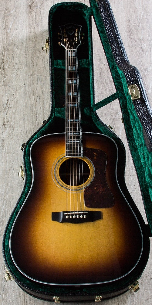 Guild D-55 Acoustic Guitar, Ebony Fingerboard, Hard Case - Antique Sunburst