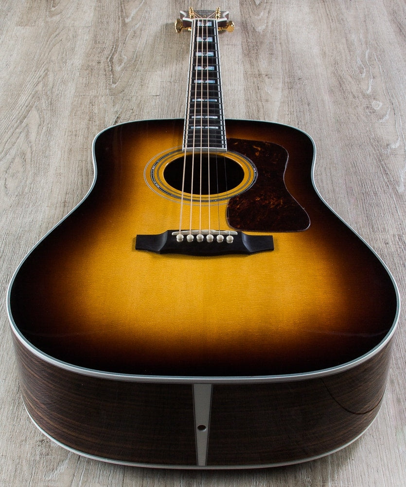 Guild D-55 Acoustic Guitar, Ebony Fingerboard, Hard Case - Antique Sunburst