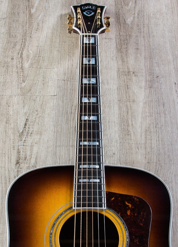 Guild D-55 Acoustic Guitar, Ebony Fingerboard, Hard Case - Antique Sunburst