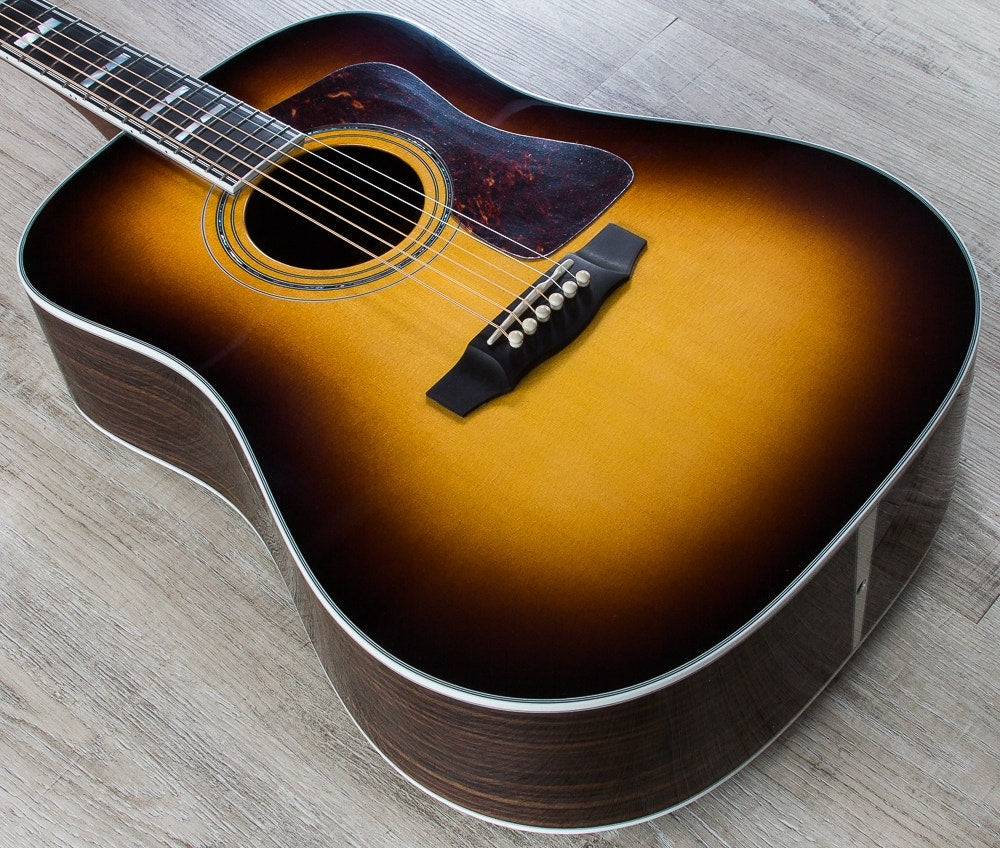Guild D-55 Acoustic Guitar, Ebony Fingerboard, Hard Case - Antique Sunburst