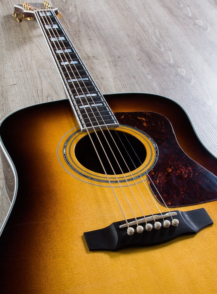 Guild D-55 Acoustic Guitar, Ebony Fingerboard, Hard Case - Antique Sunburst