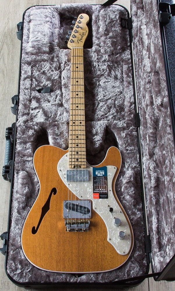 Fender 2017 Limited Edition American Elite Mahogany Tele Thinline Electric Guitar, Maple Fingerboard, Hard Case