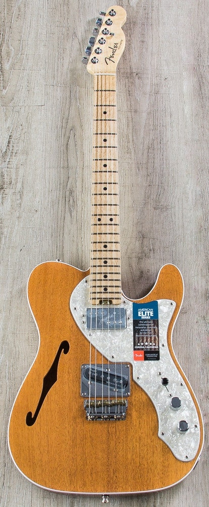 Fender 2017 Limited Edition American Elite Mahogany Tele Thinline Electric Guitar, Maple Fingerboard, Hard Case