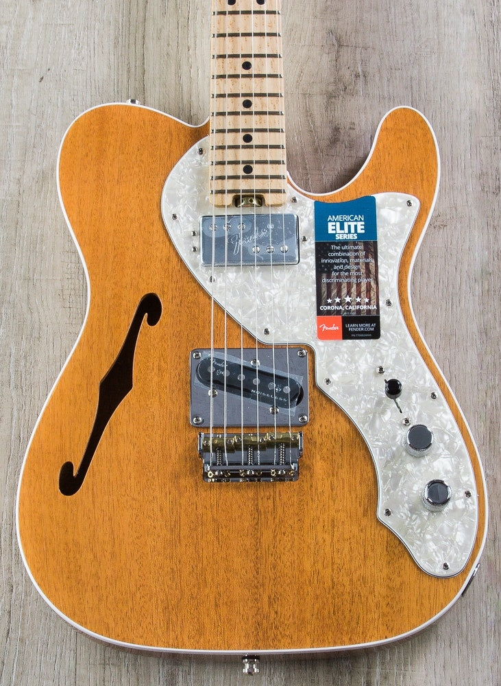 Fender 2017 Limited Edition American Elite Mahogany Tele Thinline Electric Guitar, Maple Fingerboard, Hard Case