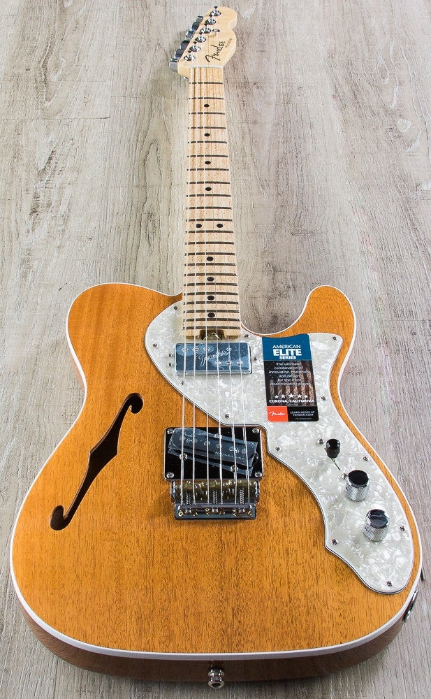 Fender 2017 Limited Edition American Elite Mahogany Tele Thinline Electric Guitar, Maple Fingerboard, Hard Case