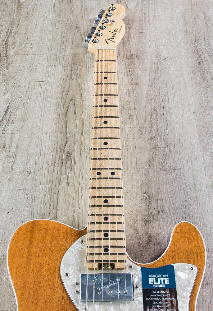 Fender 2017 Limited Edition American Elite Mahogany Tele Thinline Electric Guitar, Maple Fingerboard, Hard Case