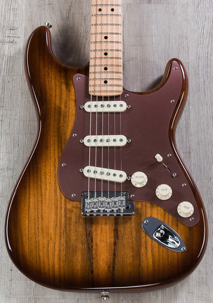 Fender Limited Edition Shedua Top Stratocaster Electric Guitar and Hard Case - Shaded Edge Burst