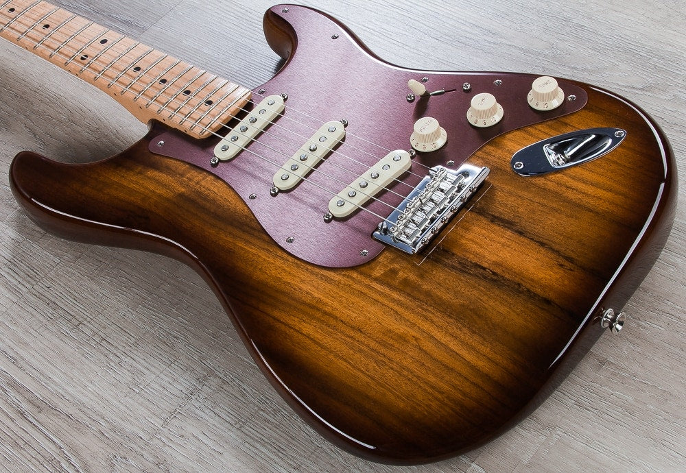 Fender Limited Edition Shedua Top Stratocaster Electric Guitar and Hard Case - Shaded Edge Burst