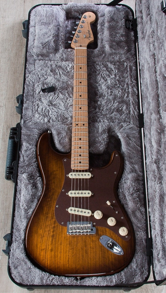 Fender Limited Edition Shedua Top Stratocaster Electric Guitar & Hard Case - Shaded Edge Burst