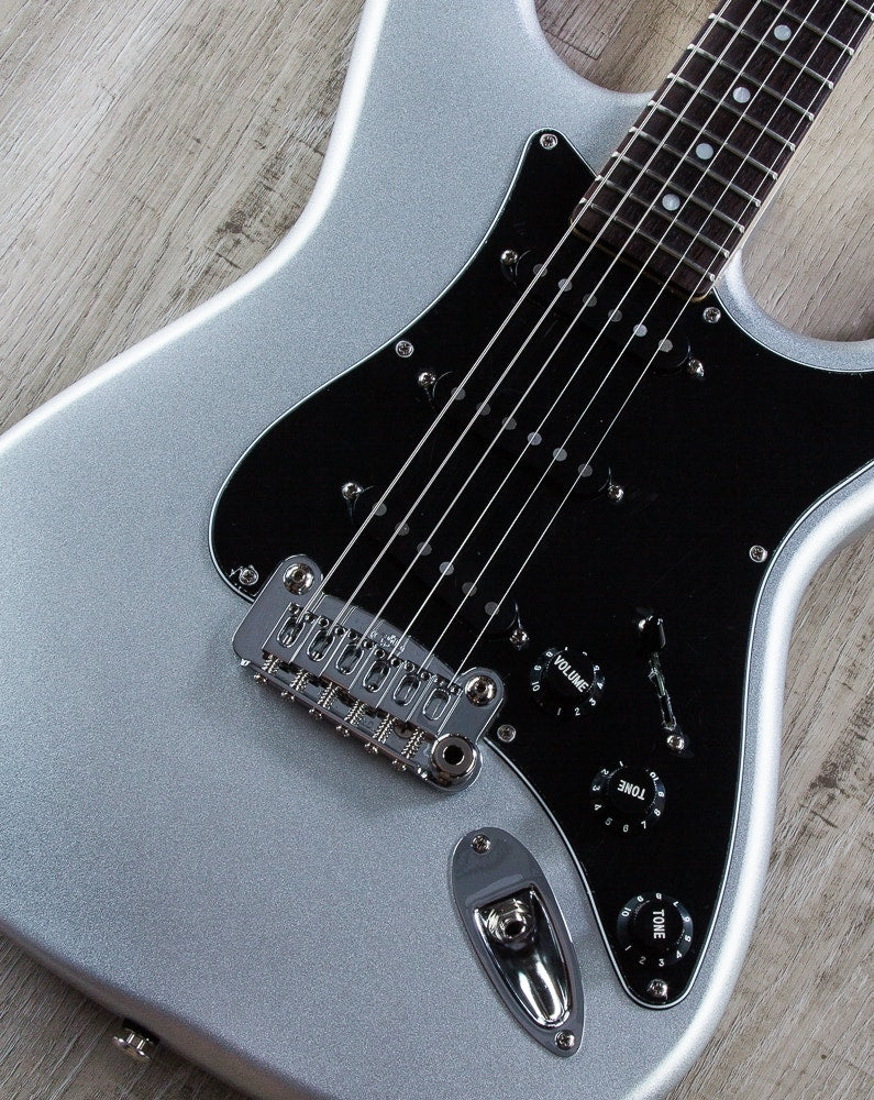 G&L USA Legacy Electric Guitar, Rosewood Fingerboard, Hard Case - Silver Metallic Frost